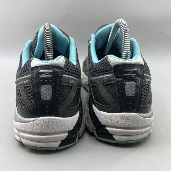 Brooks Addiction 12 Running Shoes Women Size 9 D Wide Gray Blue Comfort Sneakers - Picture 4 of 8